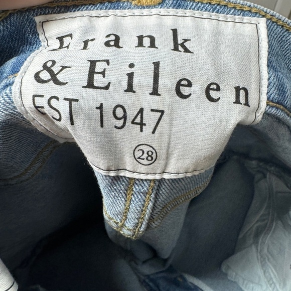 Frank & Eileen Monaghan Button Fly High Rise Raw Hem Straight Leg Mom Jeans 28 - Picture 14 of 16